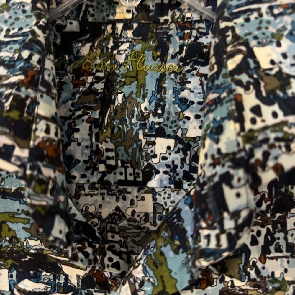 Alan Flusser Multicolor Patterned Button Down Shirt - Picture 3 of 4